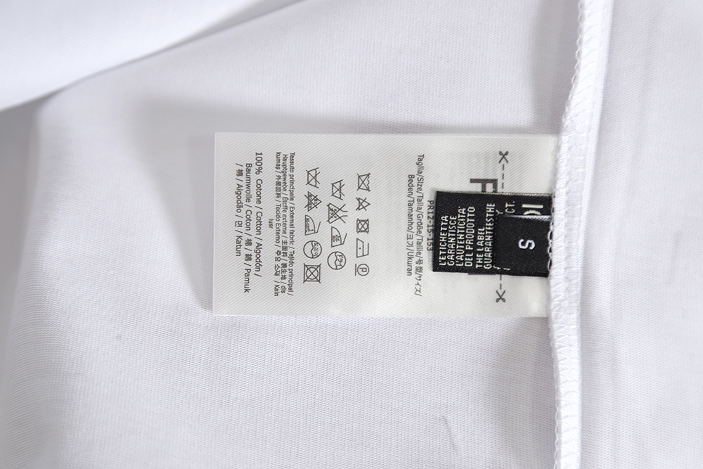 Fendi 23ss color block logo foam print short-sleeved T-shirt