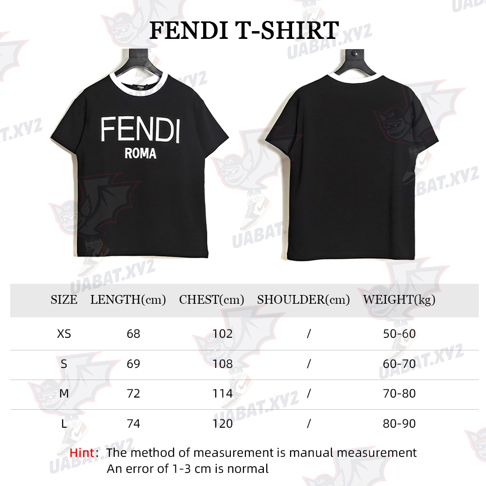 Fendi 23ss color matching logo foam print short-sleeved T-shirt TSK2