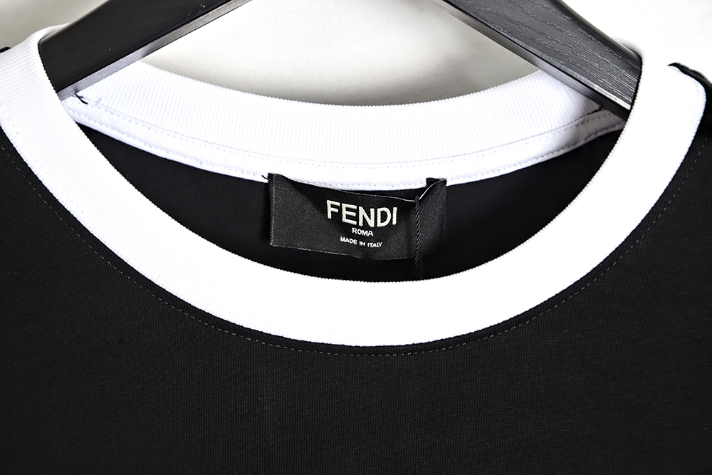 Fendi 23ss color matching logo foam print short-sleeved T-shirt TSK2
