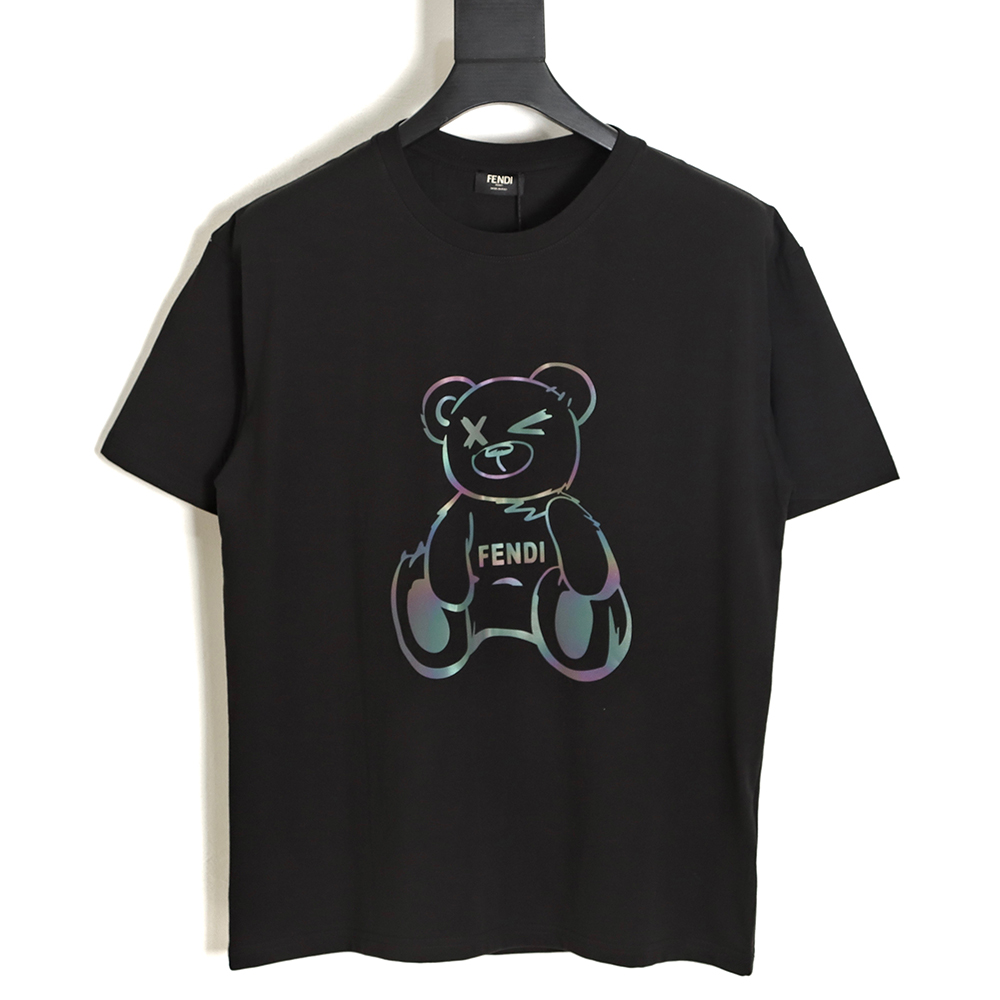 FENDI 23ss laser anime bear pattern short sleeve TSK1