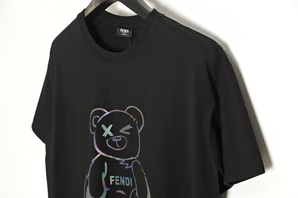 FENDI 23ss laser anime bear pattern short sleeve TSK1