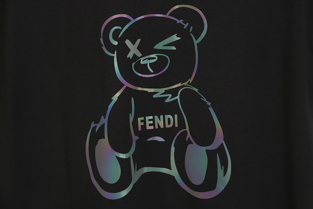 FENDI 23ss laser anime bear pattern short sleeve TSK1