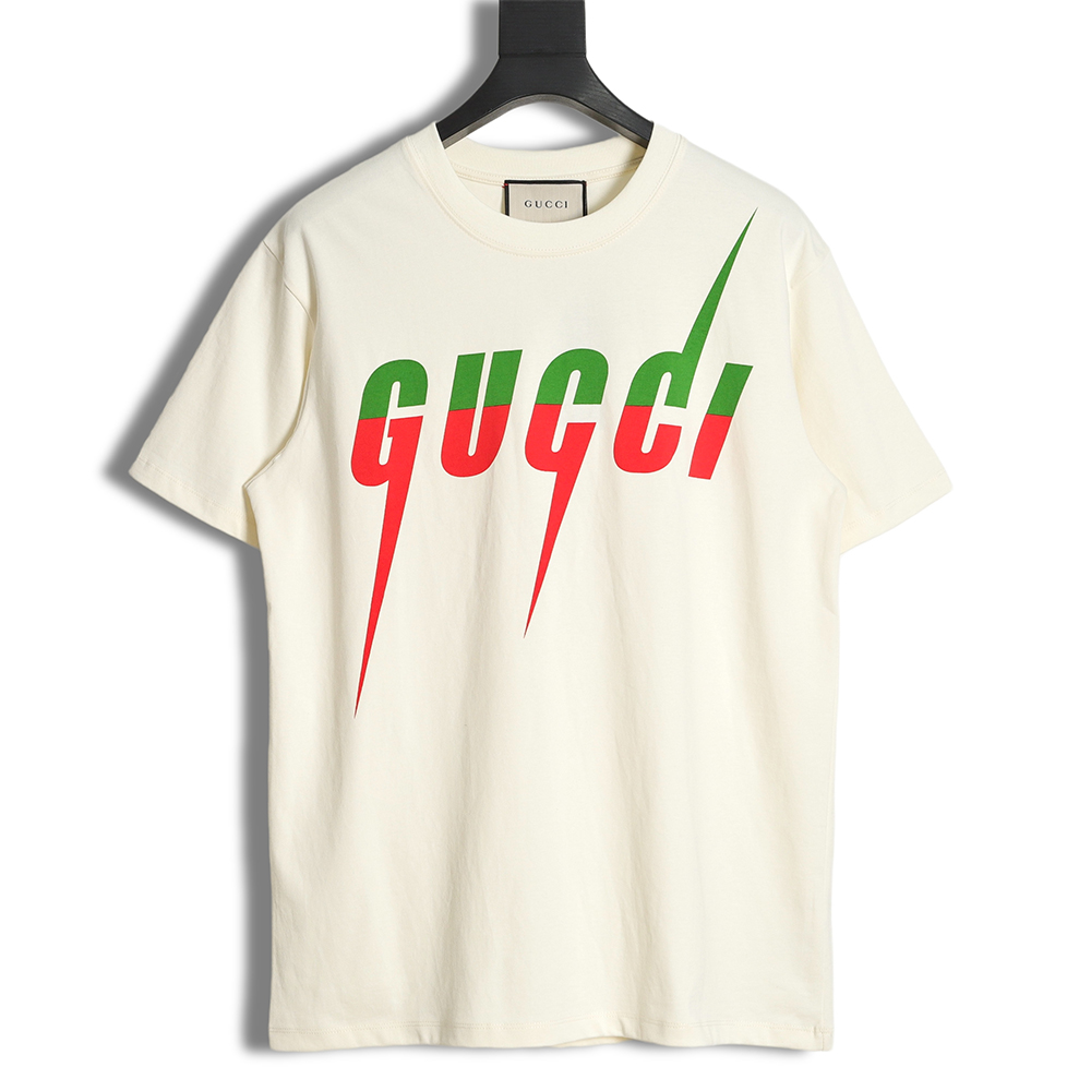 Gucci Gucci GUC lightning blade print short-sleeved T-shirt