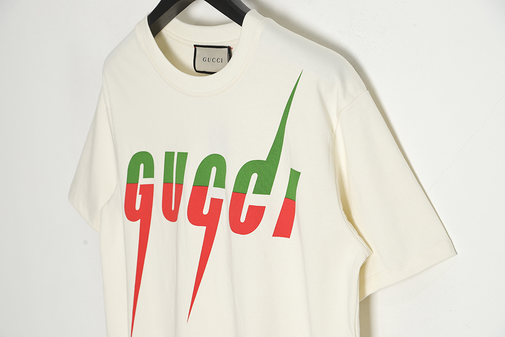 Gucci Gucci GUC lightning blade print short-sleeved T-shirt
