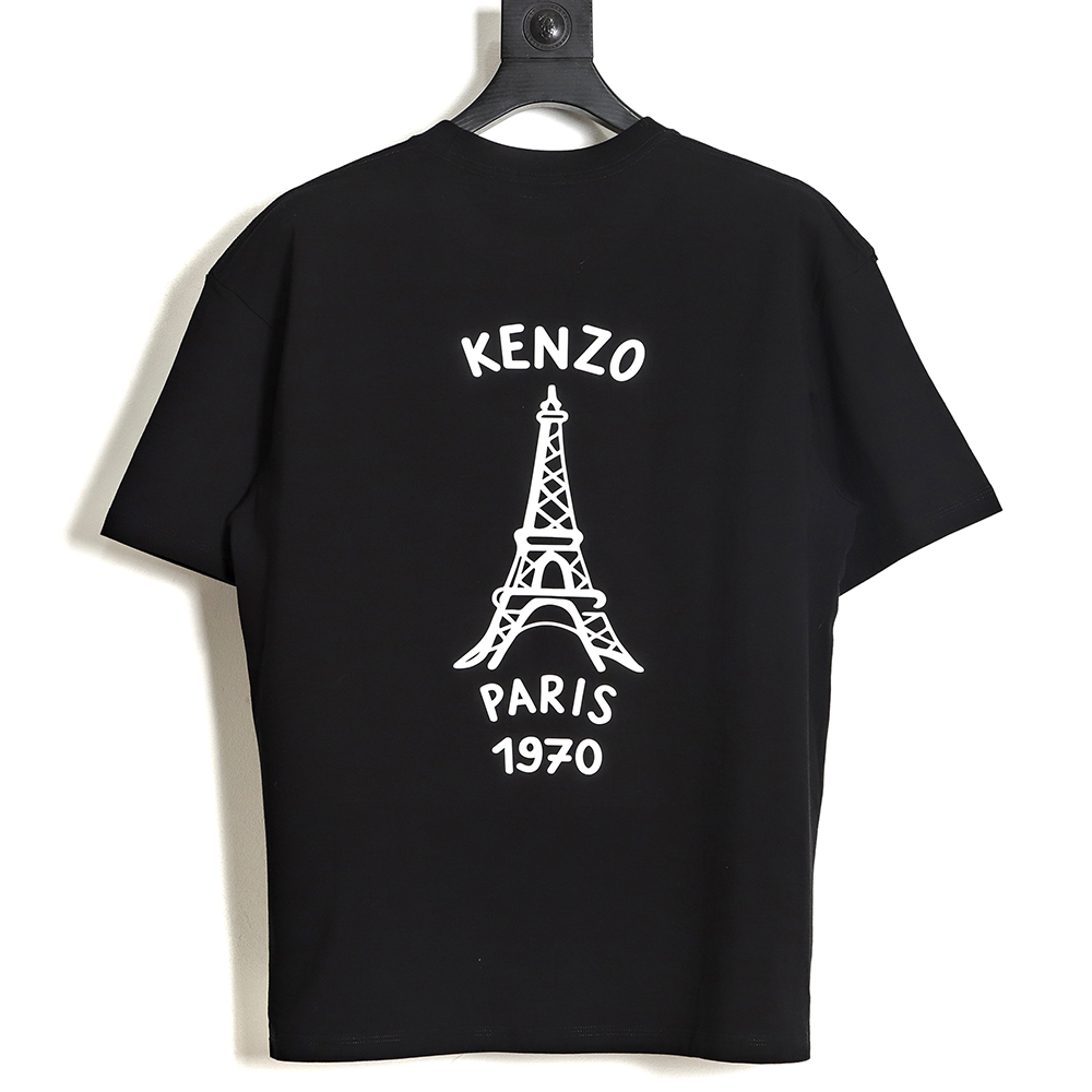 KENZO x NIGO joint letter tower print short-sleeved T-shirt TSK1