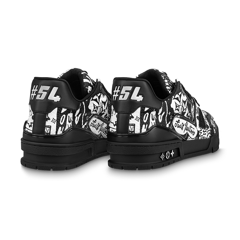 Louis Vuitton Trainer Comic Motifs Black White