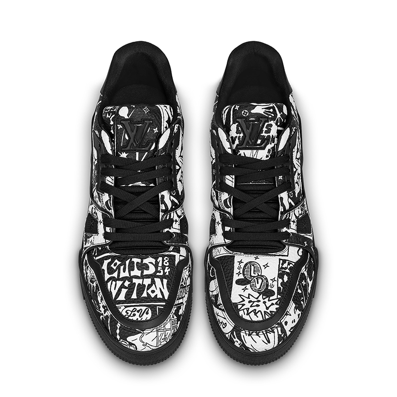 Louis Vuitton Trainer Comic Motifs Black White