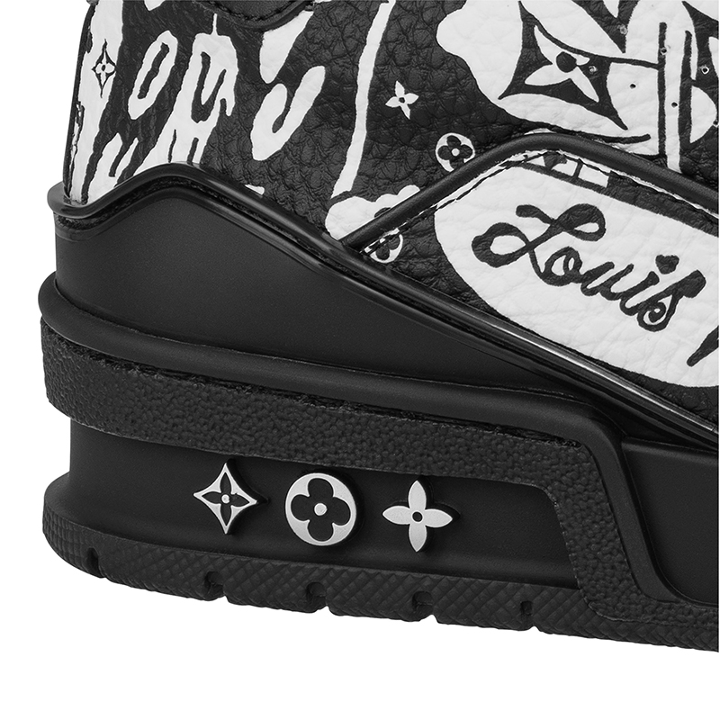 Louis Vuitton Trainer Comic Motifs Black White