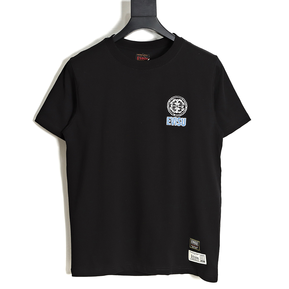 Evisu 23ss Buddha Head Embroidered short-sleeved T-Shirt