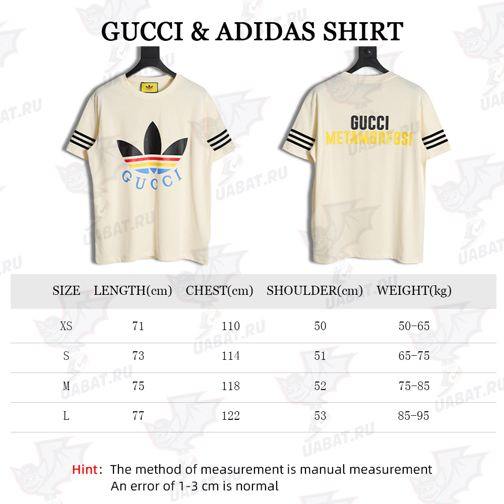 Gucci & Adidas 23ss Co-branded clover print short sleeves