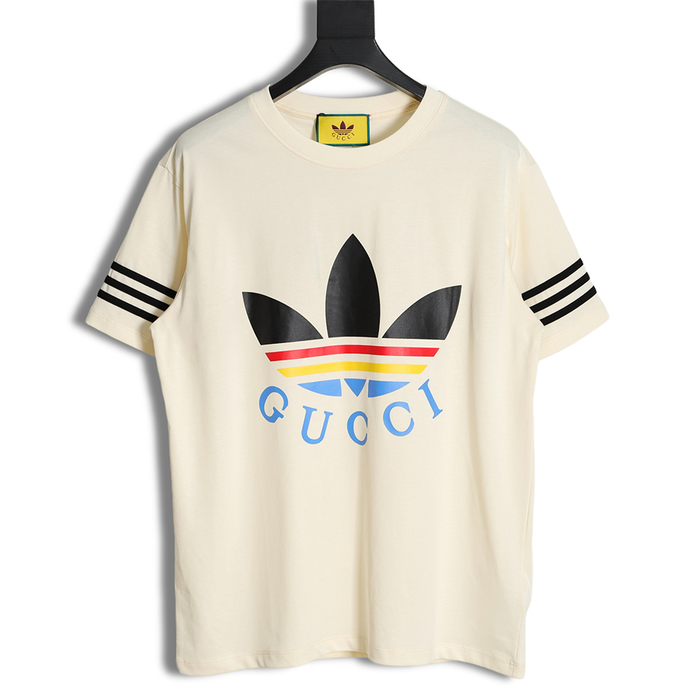 Gucci & Adidas 23ss Co-branded clover print short sleeves