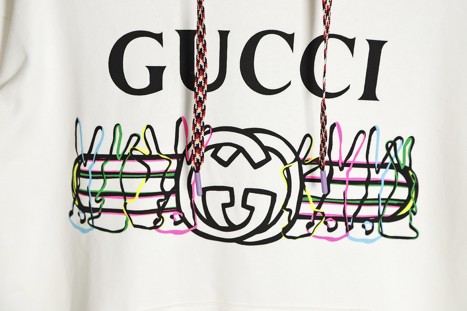 Gucci Year of the Rabbit Limited Rabbit Logo Double G Color Print Hoodie