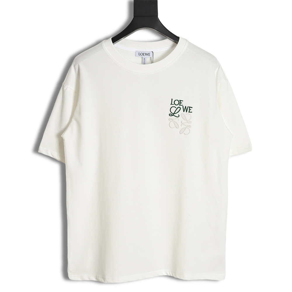 Loewe 23ss Simple Color Contrast Logo Embroidery Short-sleeved T-shirt 