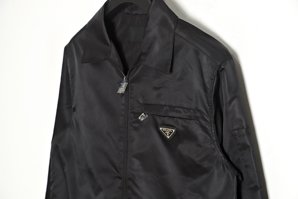 PRADA PRD 23SS Lapel Pocket Nylon Long Sleeve Jacket Jacket