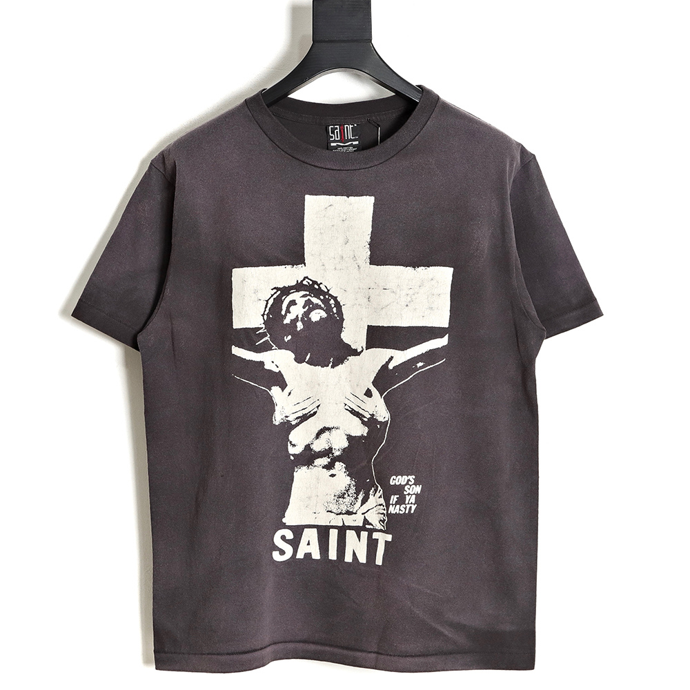 Saint Michael Big Cross Jesus Print short-sleeved T-shirt