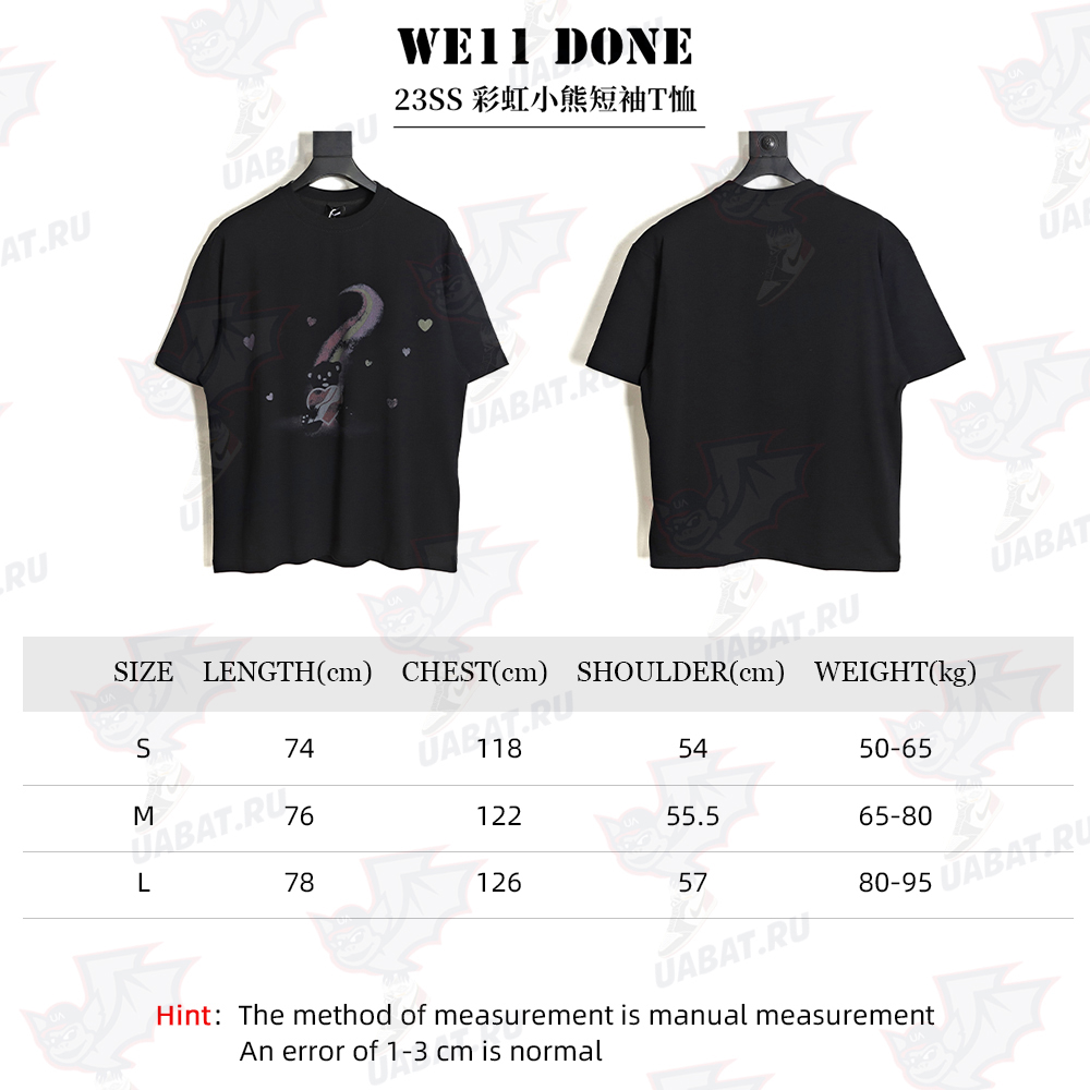 WE11 DONE 23SS Rainbow Bear short-sleeved T-shirt TSK1