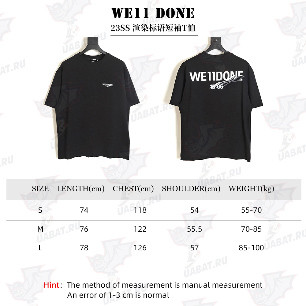 WE11 DONE 23SS rendering slogan short-sleeved T-shirt TSK2
