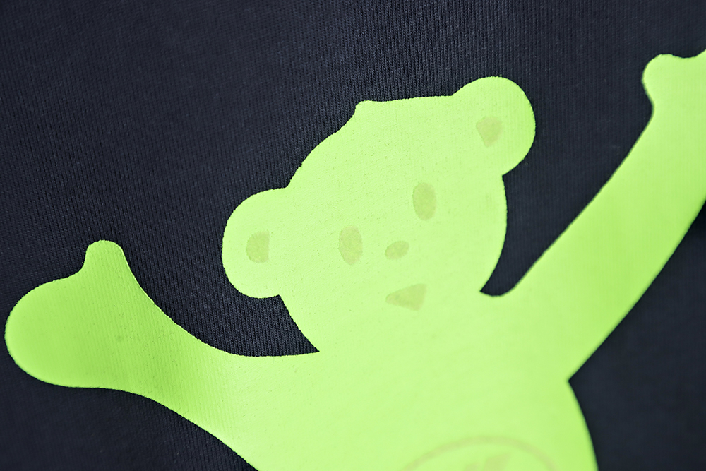 WE11 DONE Dancing bear flocking print short-sleeved T-shirt TSK1