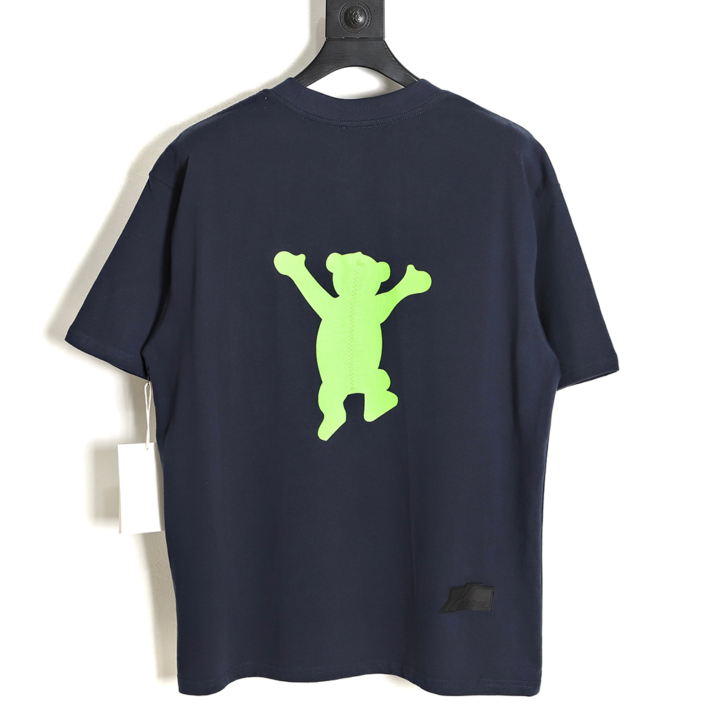 WE11 DONE Dancing bear flocking print short-sleeved T-shirt TSK1