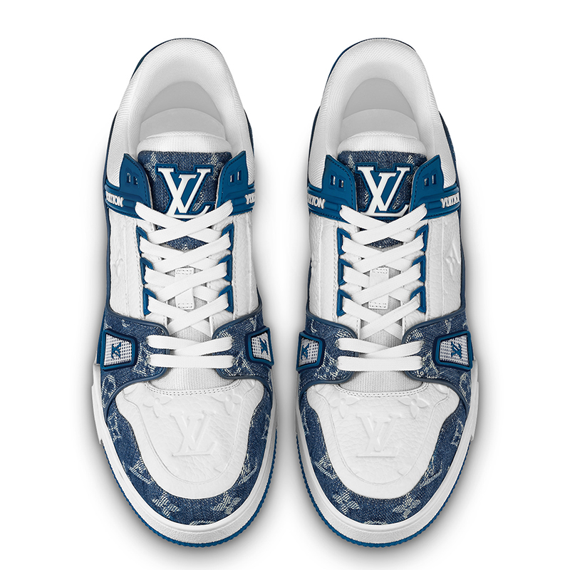 Louis Vuitton Trainer Monogram Denim White Blue