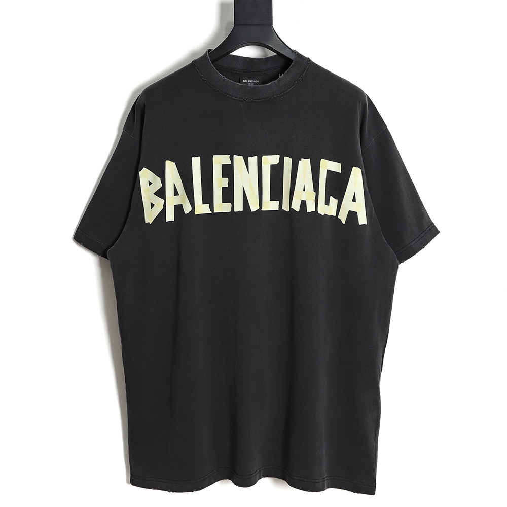 Balenciaga 23SS Masking Tape Short Sleeve T-Shirt,Balenciaga