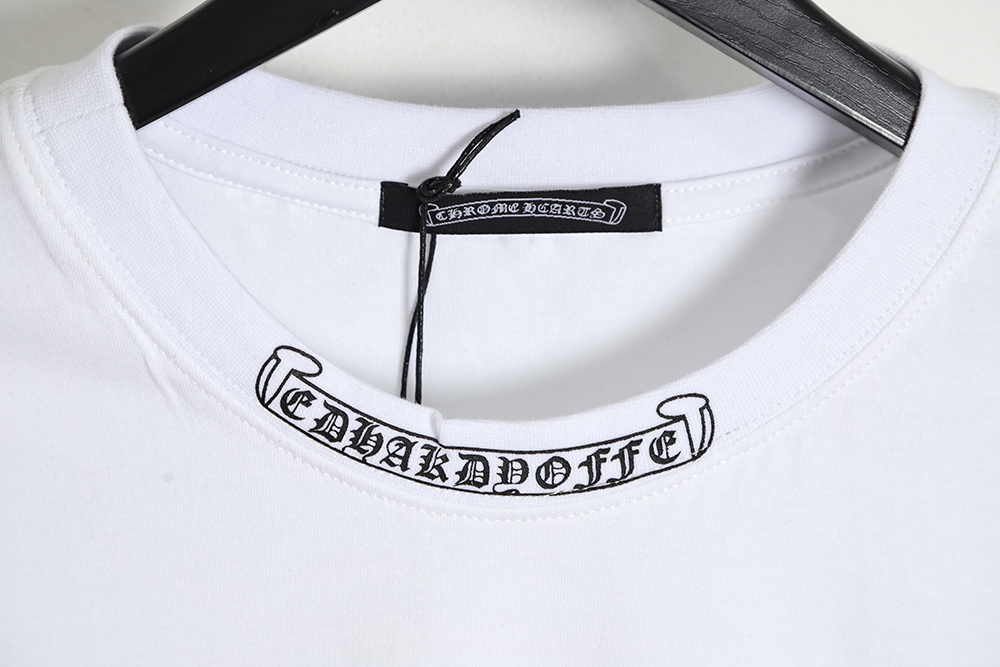 Chrome Hearts Chrome Hearts rivet leather embroidered large cross short-sleeved T-shirt
