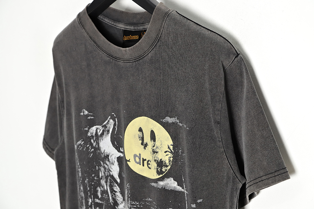 Drew House 23ss Werewolf Full Moon Smile Short Sleeve T-Shirt