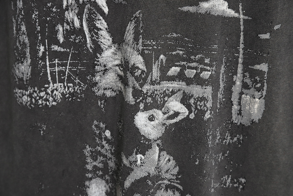 Drew House 23ss Werewolf Full Moon Smile Short Sleeve T-Shirt