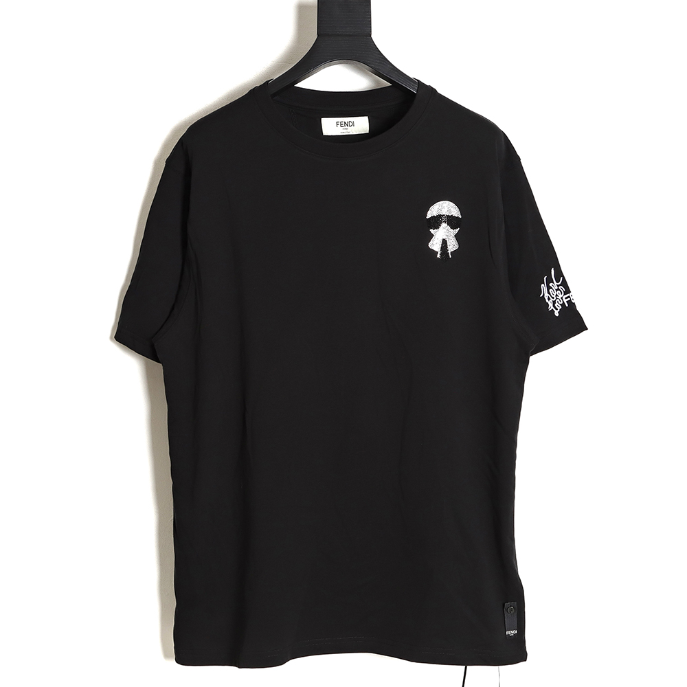 Fendi Lafayette Full Diamond Round Neck Short Sleeve