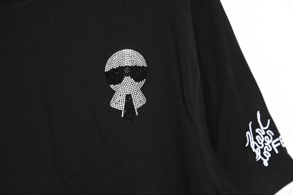 Fendi Lafayette Full Diamond Round Neck Short Sleeve
