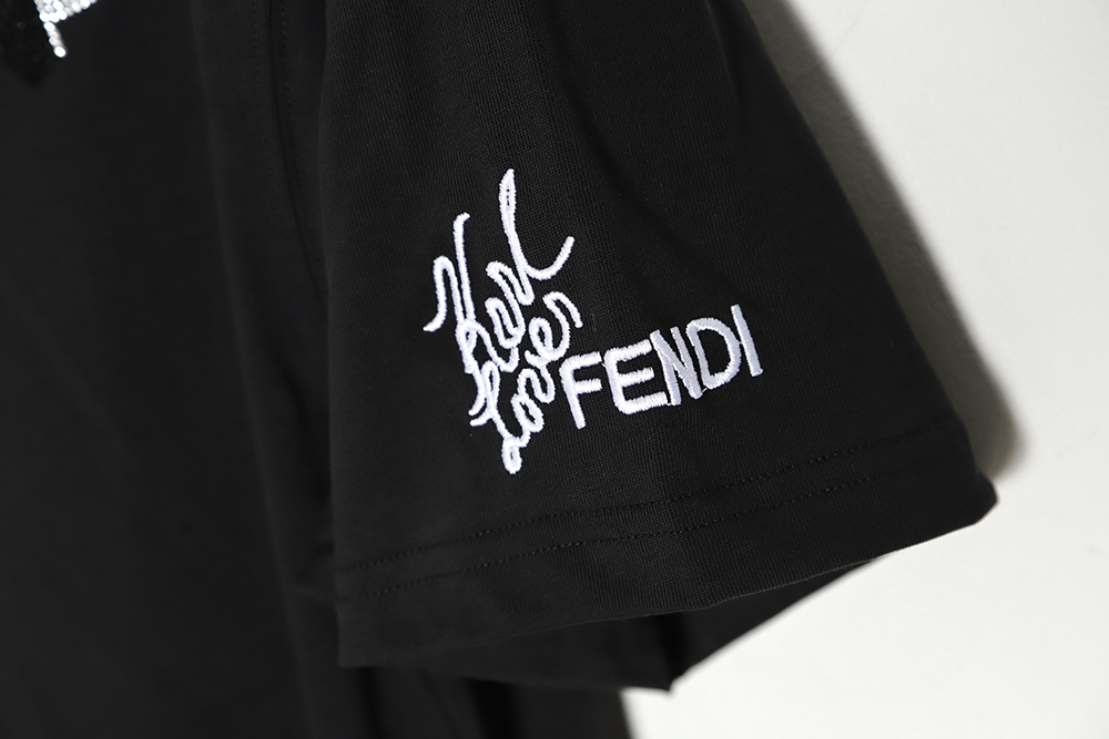 Fendi Lafayette Full Diamond Round Neck Short Sleeve