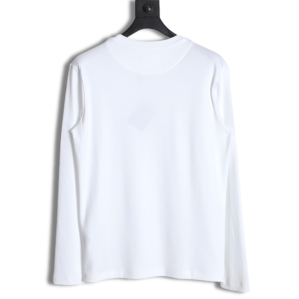 PRADA PRD chest triangle leather logo bottoming long-sleeved T-shirt