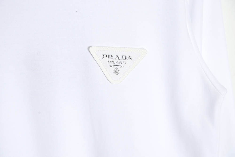 PRADA PRD chest triangle leather logo bottoming long-sleeved T-shirt