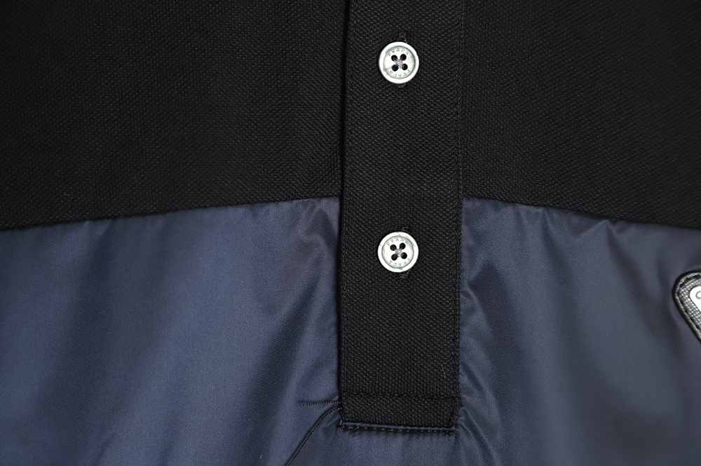 Prada 22ss triangle logo nylon stitching Polo short sleeve