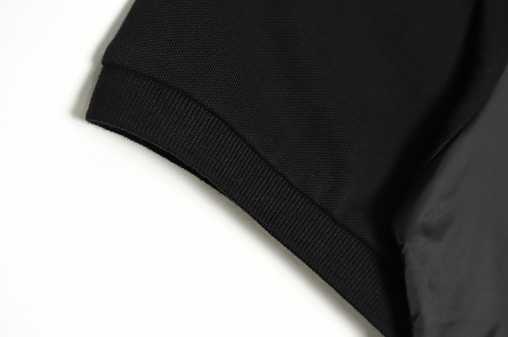 Prada 22ss triangle standard nylon stitching Polo short sleeve TSK1