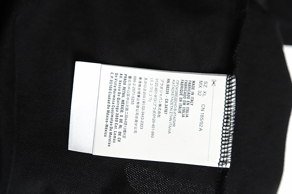 Prada 22ss triangle standard nylon stitching Polo short sleeve TSK1
