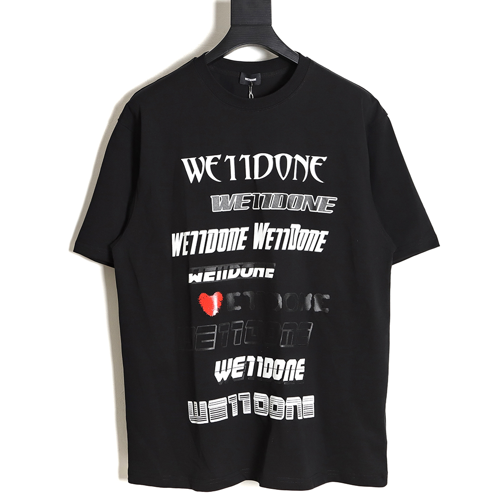 WE11 DONE 23SS Love bullet screen short-sleeved T-shirt TSK1