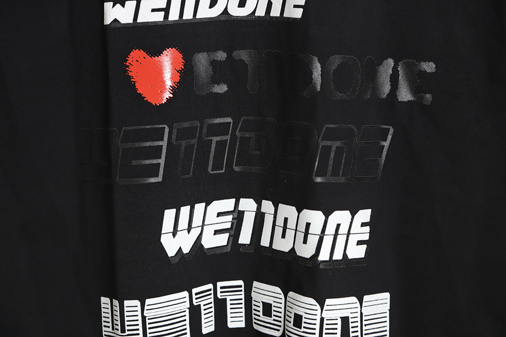 WE11 DONE 23SS Love bullet screen short-sleeved T-shirt TSK1
