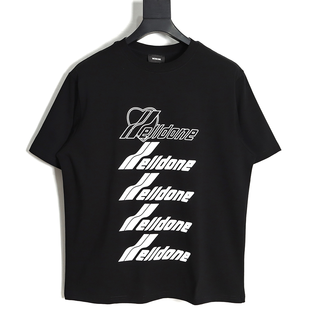 WE11 DONE bullet screen letter print short-sleeved T-shirt TSK1