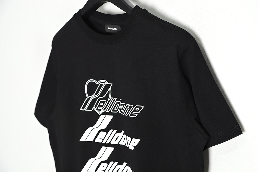 WE11 DONE bullet screen letter print short-sleeved T-shirt TSK1