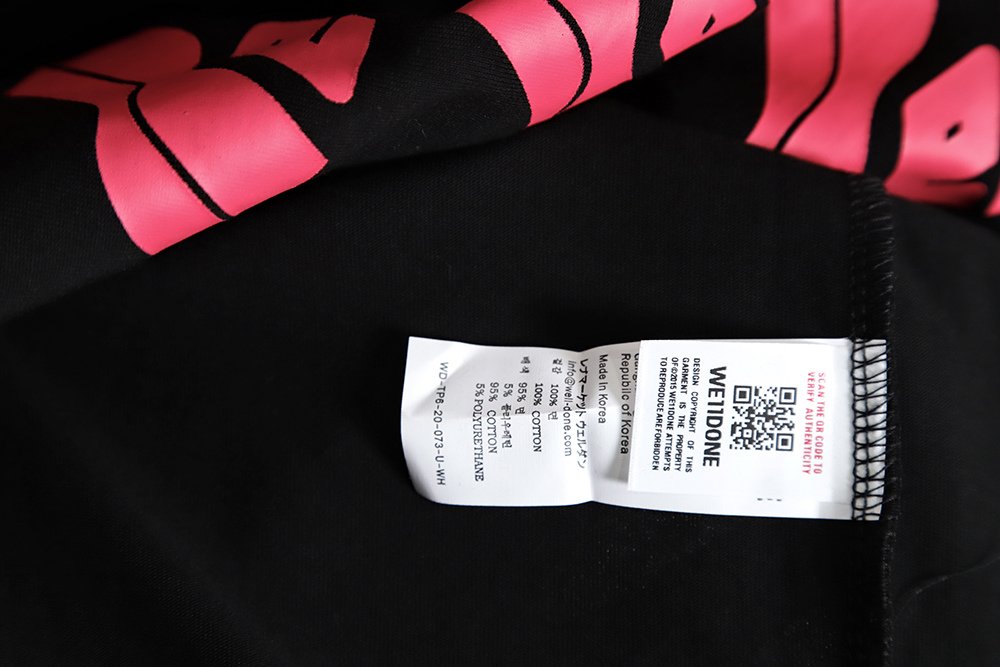WE11 DONE Bullet screen letter printing short-sleeved T-shirt TSK2