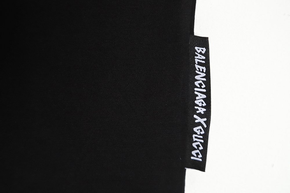 Balenciaga X Gucci Joint Collar Letter Line Print Short Sleeve TSK1