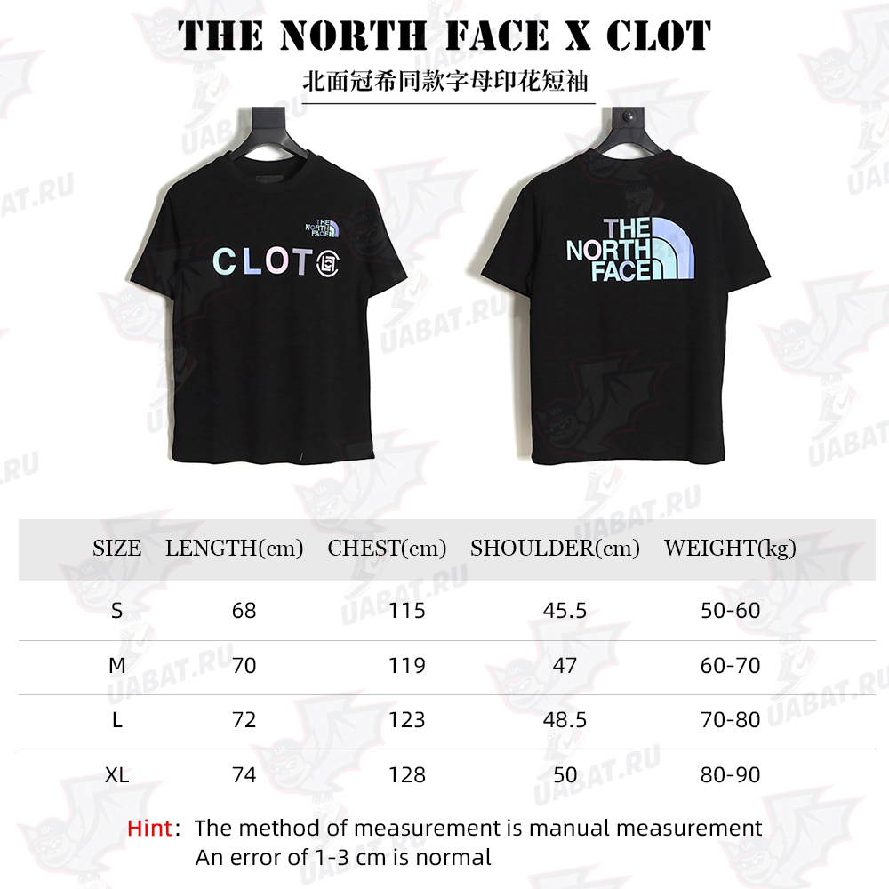 THE NORTH FACE x CLOT North face Guanxi same letter print short sleeves