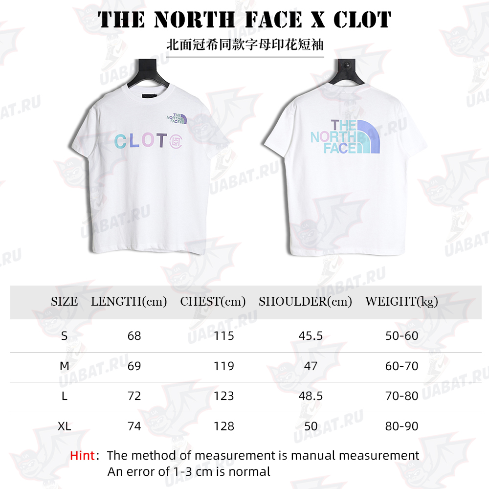 THE NORTH FACE x CLOT Guanxi same letter print short sleeve TSK1