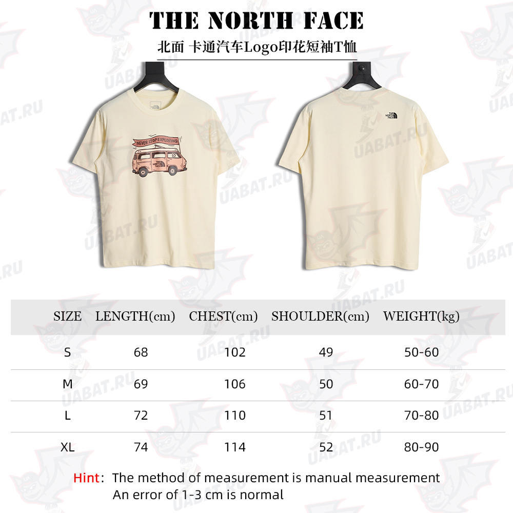 The North Face Urban Outdoor Series SS22 Cartoon Car Logo Print Short Sleeve T-Shirt