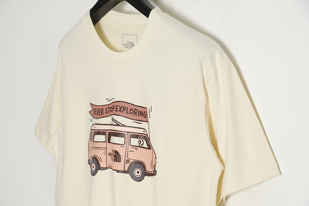 The North Face Urban Outdoor Series SS22 Cartoon Car Logo Print Short Sleeve T-Shirt