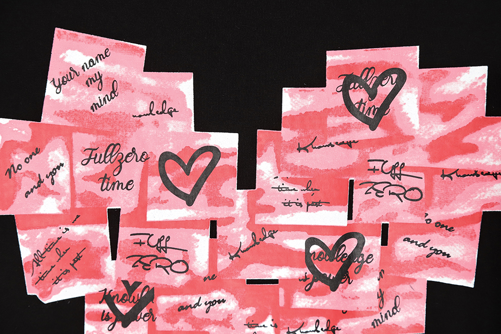 WE11 DONE post-it note love print short-sleeved T-shirt TSK1