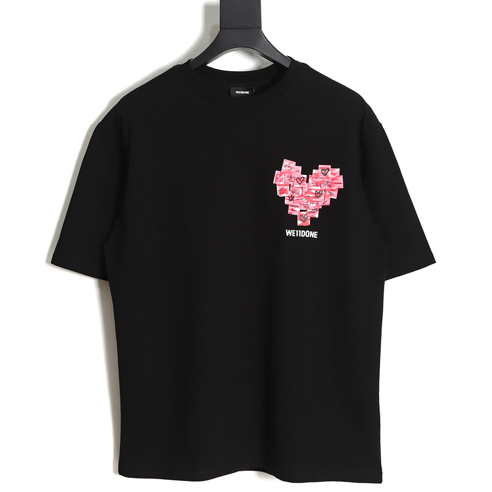 WE11 DONE post-it note love print short-sleeved T-shirt TSK1