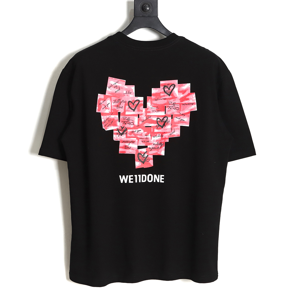 WE11 DONE post-it note love print short-sleeved T-shirt TSK1