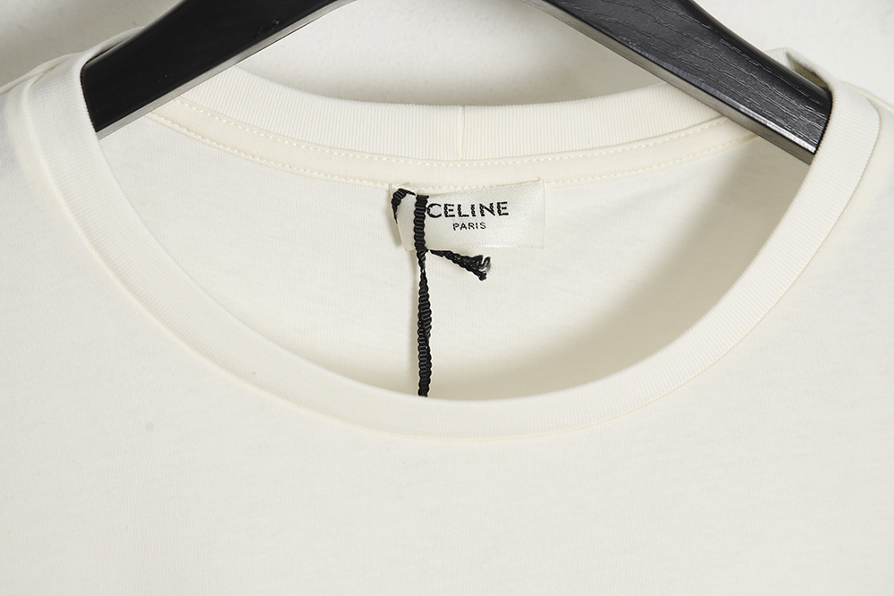 Celine 23SS oil painting coconut tree print short-sleeved T-shirt